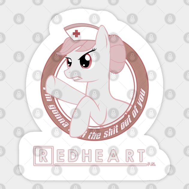 Heal the shit out of you - Nurse Red Heart Sticker by Brony Designs